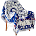 Miniatyrbillede 1 af 4: Boho Vævet Tæppe Reversible Bomuld Boheme Gobelin