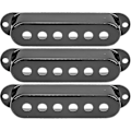Miniatyrbillede 3 af 5: Enkel spole 48/50/52 mm 3 stykker enkel spole pickup cover messing til elektrisk gig (sort) 3 stykker sort