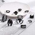 Miniatyrbillede 2 af 3: 10 stk Skeletor Ornament Punk Åbne Ringe Edderkoppe Finger Ringe