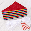 Miniatyrbillede 5 af 5: 60 stk. Regnbue Filt Stof Vimpel Banner Multicolor Fest Guirlande