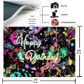 Miniatyrbilde 1 av 5: Neon bursdagsfest bakgrunn 7x5ft glød i mørket graffiti splatter gratulerer med dagen fest banner fotografering bakgrunn la oss gløde dans bursdag deko