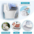 Miniatyrbillede 3 af 5: Oppustelig toiletsæde pude, hævet donut pude, højdejusterbart toiletsæde, PVC commode støttepude til voksne, ældre, handicappede, ta