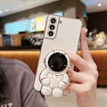 Pikkukuva 2 / 5: 6d Plating Astronaut Hidden Stand Case Cover Yhteensopiva Samsung Galaxy S23 Ultra/s23 Plus/s23 Kamerasuojalla White S23