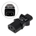 Miniatyrbillede 2 af 5: IEC 320 C13 3-polet Hun til C8 2-polet Han Strømstik Konverter Adapter--