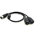 Miniatyrbillede 5 af 5: 19,6\" Din 5-polet Splitter Y-adapterkabel Midi 5-polet Han til Dobbelt Din-5 Hun-yu