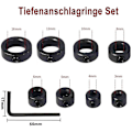 Miniatyrbillede 2 af 5: Bor Dybde Stop 8 Stk Dybde Stop Bor Bit Positioner Ring Krave Ring Positioner Med Hex Nøgle Til Bor Bits Konsekvent Boring-3-16mm