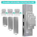 Pikkukuva 4 / 5: 4-in-1 USB-keskitin levytallennustilan kanssa M.2 Dual Protocol SSD USB Type-C -sovitin 10 Gt/s Kannettava telakointiasema PC-tietokoneelle
