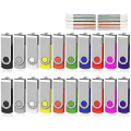 Miniatyrbilde 1 av 5: Bulk USB Flash Drive 1GB 20 Pack,  USB2.0 Pendrive Jump Drive Memory Stick Swivel Bulk Thumb Drives USB Storage (20PCS 1GB, Multicolors)