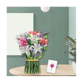 Pikkukuva 4 / 5: Kukkien kimppu Pop-up-kortit 3d Paper Flowers Bouquet With Note Card And Envelope 's Day Greeting C