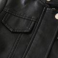Pikkukuva 5 / 5: 2023 Vauvan kevään vaatteet Nahkatakki Pojat ja tytöt Plus Fleece Lämmin Rentti Nahkatakki Lapsille Muodikkaita Black 18M