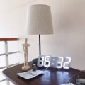 Miniatyrbild 4 av 5: Stor 3D LED digital väggklocka pink lamp