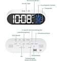 Miniatyrbild 3 av 3: Digital väckarklocka, LED-väckarklocka med röststyrningsfunktion Snooze-tid