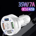 Miniatyrbillede 3 af 4: Qc3.0 USB-biloplader, telefonopladningsadapter, forlænger, splitter