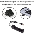 Miniatyrbilde 3 av 5: USB-batterilader for oppladbart litium Li-ion-batteri LED-ladevisning automatisk avstengning