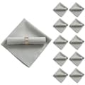Set med 10 polyesterdukar 48 x 48 cm, silvergrå, för restaurang, bröllop och bankett.