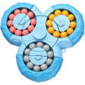 Miniatyrbilde 6 av 6: Seks-sidig roterende finger Rubiks kube - Seks-sidig avspenningsfinger roterende leketøy - Puslespill avspennings puslespillspill sensoriske leker (blå)