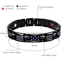 Miniatyrbillede 2 af 5: Herrearmbånd Gave Til Mænd Sort Blå Kulfiber Led Fjernelsesværktøj 22,6 cm Sort