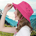 Miniatyrbilde 3 av 7: Kvinners sammenleggbare solhatt UPF 50+ Anti-UV Ferie Fjellklatring Utendørs Vanntett Reisehette Kvinners Solhatt (Rose Red) rose red