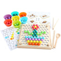 Miniatyrbillede 1 af 5: Regnbuefarvede perler eliminering brætspil træ sortering matchende læring legetøj 3+ drenge piger børn gave