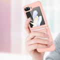 Miniatyrbilde 4 av 5: Skin Feel Solid Color Hinge Protection Shockproof Case For Samsung Galaxy Z Flip 5 Purple
