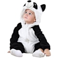 Miniatyrbillede 1 af 5: Unisex Dyre Kostume Vinter Efterår Flannel Hætte Romper F Panda 80CM