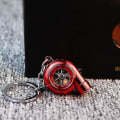 Miniatyrbilde 1 av 5: Elektrisk Mini Turbo Turbolader Nøkkelring Spinning Turbine Nøkkelring Anheng