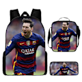 Pikkukuva 1 / 4: 3 kpl/setti jalkapalloilija Lionel Messi reppu opiskelijan koululaukku M three piece suit