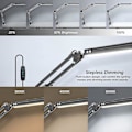 Miniatyrbillede 2 af 5: LED-skrivebordslampe med klemme, svingbar skrivebordslampe, justerbar skrivebordslampe med øjenpleje, 3 farvetilstande, øjenvenlige skrivebordslamper til hjemmekontor, studie