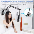 Miniatyrbilde 3 av 3: Tabletholder til seng, justerbar og sammenleggbar med 360 graders rotasjon for iPhone, iPad, mobiltelefon, nettbrett, Kindle Fire eller andre enheter 1.85\"-12.8\"