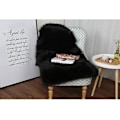 Miniatyrbillede 3 af 4: Falsk Lammeskind Fårskind Tæppe Imitation Lammeskind Tæppe Sofa Måtte (sort)