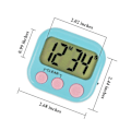 Miniatyrbillede 4 af 5: 6 stk. digitalt ur til lærere, små timere til børn, magnetisk bagside, stort LCD-display, høj alarm, minut-sekund-tælling op og ned med tænd/sluk-knap til