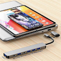 Miniatyrbillede 3 af 5: 2217TU 7-i-1 Laptop Tablet USB Hub Udvidelses Dock USB 3.0 / USB-C Multi-Port Adapter