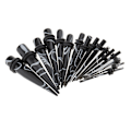 Miniatyrbillede 4 af 5: 32 stk. øreudvidelsessæt, akryl taper plug 14g-0g ekspander, sort