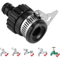 Miniatyrbillede 3 af 5: Universal vandhane slangeforbindelse til bilvask havevandslange hurtigkobling hane adapter diameter mindre end 20mm (sort)