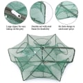 Miniatyrbillede 3 af 5: Sammenklappelig fiskenet Hexagon 6 huller fiskenet reje bur fælde minnow krabbe agn mesh fælde net