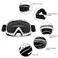 Pikkukuva 2 / 5: Moottoripyörälasit, Atv Dirt Bike Off Road Racing Mx Riding Goggle Anti-scratch Dustproof Bendable Eyewear Padded Soft Thick Foam,adjustable Strap Adu
