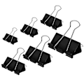 Miniatyrbillede 3 af 5: 90 stk. sorte mappe universelle binder clips sorte papir klemmer papir klemme arrangør metal clips papir binder clips
