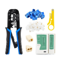 Miniatyrbillede 1 af 5: Netværkskabels Tester RJ45 Krympeværktøjssæt Cat5 Cat5e Ethernet
