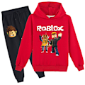 Miniatyrbild 1 av 4: Roblox Hoodie Kläder Barn Termisk Hoodie Kläder Roblox Tryckt Hoodie Set red 100cm