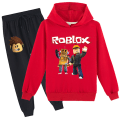 Miniatyrbilde 1 av 4: Roblox Hoodie Klær Barn Termisk Hoodie Klær Roblox Trykt Hoodie Sett red 140cm