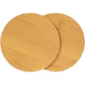 Pikkukuva 2 / 6: Juomien aluslautaset 6 kappaleen nahka-aluslautasen setti pidikkeellä, bambukuvioiset pyöreät aluslautat kodin ja keittiön käyttöön bamboo pattern
