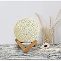 Miniatyrbillede 5 af 5: LED Natlampe, Sengelampe, Rattan Og Træ Soveværelse Stemningslampe, USB Genopladelig [Energiklasse A++]