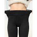 Miniatyrbillede 2 af 5: Fuldt Dækkende Sherpa Foret Varme Plus Leggings Høj Talje Casual Stræk Leggings Kvinders Tøj Sort L grey M