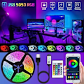 Miniatyrbild 2 av 5: Smart RGB LED-ljussträng med app-fjärrkontroll 5m Flerfärgad