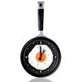 Miniatyrbild 1 av 3: Klocka i stekpanna-design för vägg, stilren stekt ägg-timer, lantlig stil