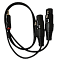 Miniatyrbillede 1 af 5: 3,5 mm Stereo Jack Han til Dobbelt XLR Hun OFC Aux Lydkabel