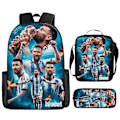 Pikkukuva 1 / 4: 3 kpl/setti jalkapallo tähti reppu opiskelija koululaukku 10 three piece suit