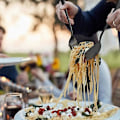 Miniatyrbillede 4 af 5: Serveringssæt i rustfrit stål til buffet, catering, fest, banket, serveringsskeer og gafler, sort