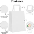 Miniatyrbillede 1 af 2: Gaveposer Kraft Papirsposer Med Håndtag 8 X 4.75 X 10 100stk Bulk, Hvidt Papir