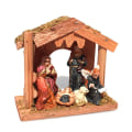 Miniatyrbillede 5 af 5: Type A Julekrybber Figurer Træ Julekrybbe Med Julefigurer Træ Julekrybbe Stald Inkluderer Maria Josef Vise Mænd